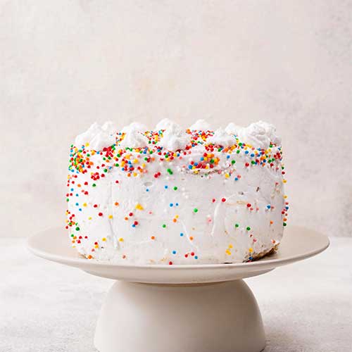 Sprinkled White Cream Cake