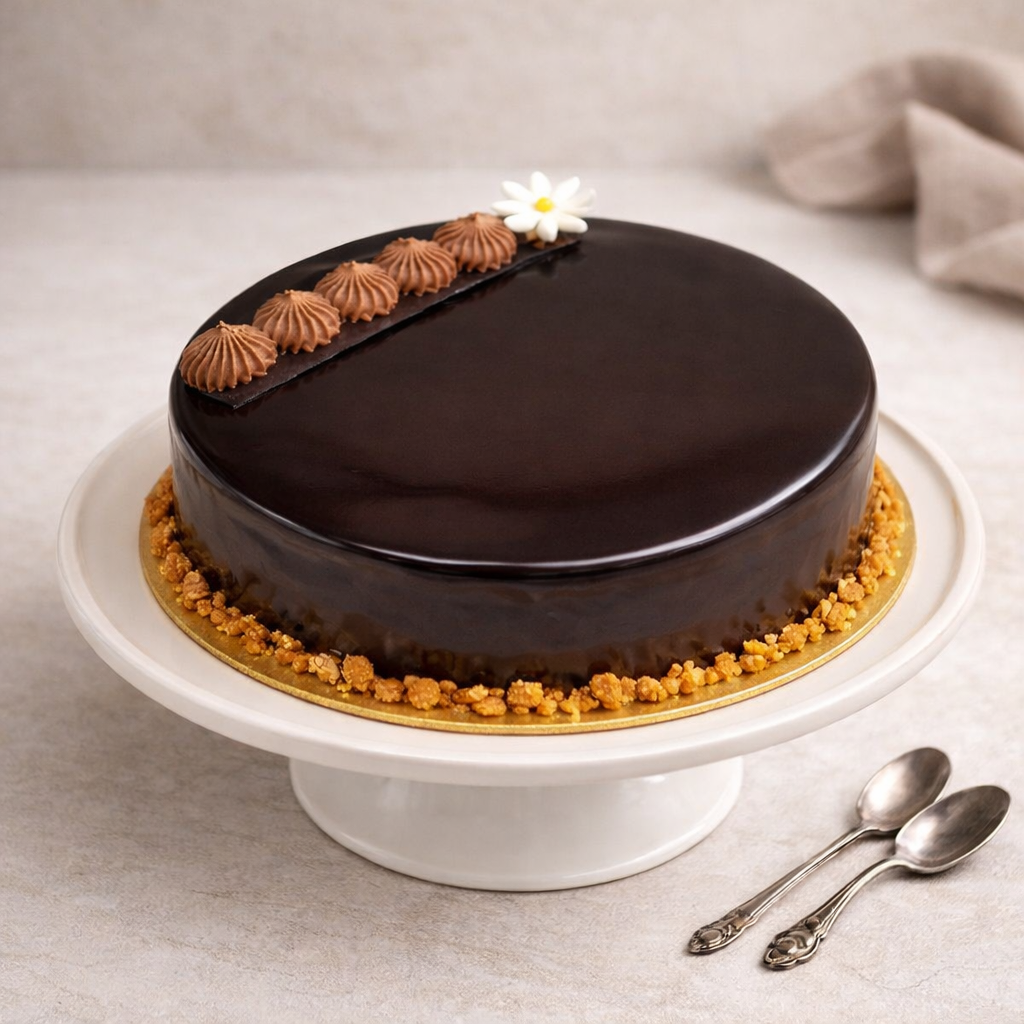 Midnight Mirror Chocolate Cake