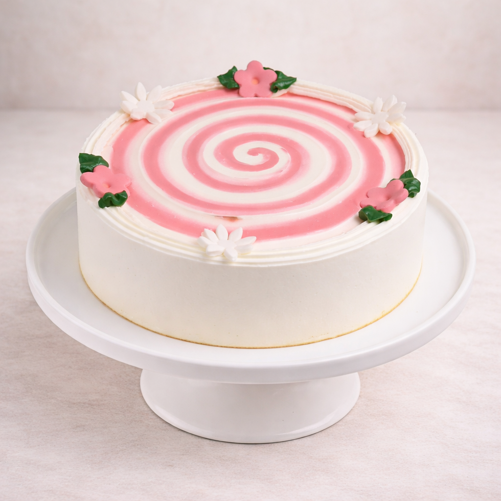 Pink Blossom Vanilla Cake